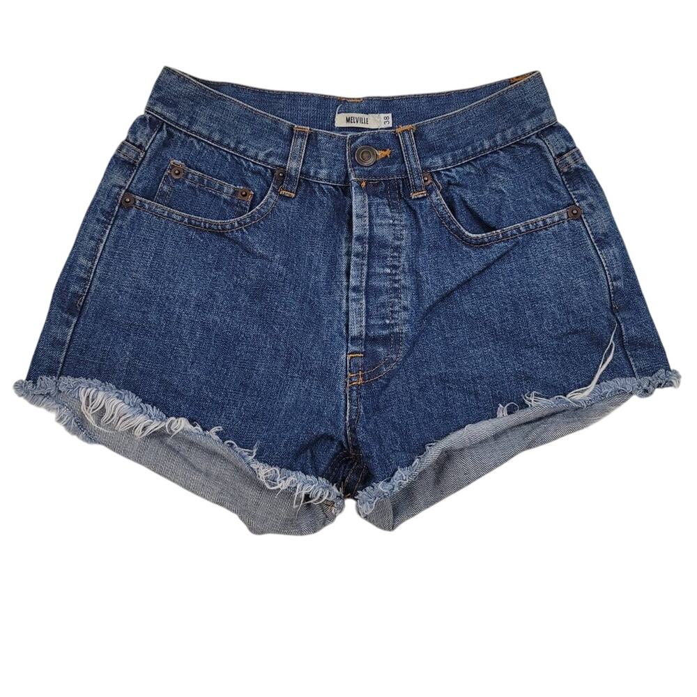 Brandy Melville Women's Frayed HemButton Fly Jean Denim Shorts 38